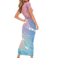 Aloha Hawaii Floral Tapa Family Matching Short Sleeve Bodycon Dress and Hawaiian Shirt Patchwork Pastel Candy - Polynesian Pride