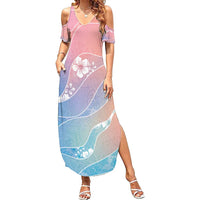 Aloha Hawaii Floral Tapa Family Matching Summer Maxi Dress and Hawaiian Shirt Patchwork Pastel Candy - Polynesian Pride