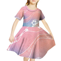 Aloha Hawaii Floral Tapa Kid Short Sleeve Dress Patchwork Pastel Candy - Polynesian Pride