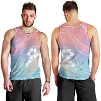 Aloha Hawaii Floral Tapa Men Tank Top Patchwork Pastel Candy - Polynesian Pride