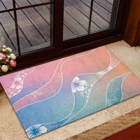 Aloha Hawaii Floral Tapa Rubber Doormat Patchwork Pastel Candy - Polynesian Pride