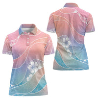 Aloha Hawaii Floral Tapa Women Polo Shirt Patchwork Pastel Candy - Polynesian Pride