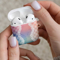 Hawaii Aloha Plumeria Lei Pastel Candy Palaka AirPods Case LT7 - Polynesian Pride