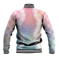 Hawaii Aloha Plumeria Lei Pastel Candy Palaka Baseball Jacket - Polynesian Pride