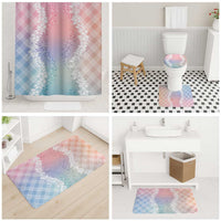 Hawaii Aloha Plumeria Lei Pastel Candy Palaka Bathroom Set - Polynesian Pride