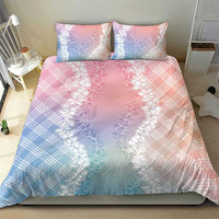 Hawaii Aloha Plumeria Lei Pastel Candy Palaka Bedding Set - Polynesian Pride