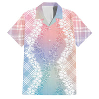 Hawaii Aloha Plumeria Lei Pastel Candy Palaka Family Matching Summer Maxi Dress and Hawaiian Shirt - Polynesian Pride
