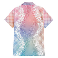 Hawaii Aloha Plumeria Lei Pastel Candy Palaka Family Matching Summer Maxi Dress and Hawaiian Shirt - Polynesian Pride