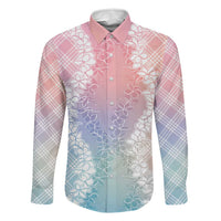 Hawaii Aloha Plumeria Lei Pastel Candy Palaka Family Matching Summer Maxi Dress and Hawaiian Shirt - Polynesian Pride