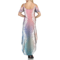 Hawaii Aloha Plumeria Lei Pastel Candy Palaka Family Matching Summer Maxi Dress and Hawaiian Shirt - Polynesian Pride