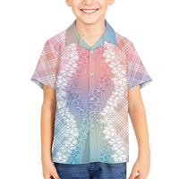 Hawaii Aloha Plumeria Lei Pastel Candy Palaka Hawaiian Shirt - Polynesian Pride