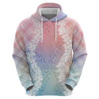 Hawaii Aloha Plumeria Lei Pastel Candy Palaka Hoodie - Polynesian Pride