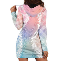 Hawaii Aloha Plumeria Lei Pastel Candy Palaka Hoodie Dress - Polynesian Pride