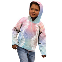 Hawaii Aloha Plumeria Lei Pastel Candy Palaka Kid Hoodie - Polynesian Pride