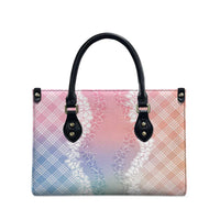 Hawaii Aloha Plumeria Lei Pastel Candy Palaka Leather Bag - Polynesian Pride