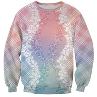 Hawaii Aloha Plumeria Lei Pastel Candy Palaka Sweatshirt - Polynesian Pride