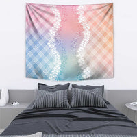 Hawaii Aloha Plumeria Lei Pastel Candy Palaka Tapestry - Polynesian Pride