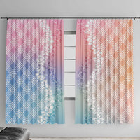 Hawaii Aloha Plumeria Lei Pastel Candy Palaka Window Curtain - Polynesian Pride