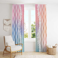Hawaii Aloha Plumeria Lei Pastel Candy Palaka Window Curtain - Polynesian Pride