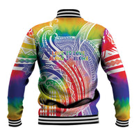 Aloha Pride Rainbow Tie Dye Baseball Jacket Humpback Whale - Love is Love LT7 - Polynesian Pride