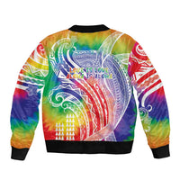 Aloha Pride Rainbow Tie Dye Bomber Jacket Humpback Whale - Love is Love LT7 - Polynesian Pride