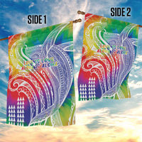 Aloha Pride Rainbow Tie Dye Garden Flag Humpback Whale - Love is Love