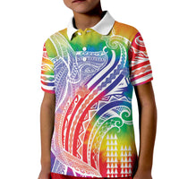 Aloha Pride Rainbow Tie Dye Kid Polo Shirt Humpback Whale - Love is Love