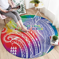 Aloha Pride Rainbow Tie Dye Round Carpet Humpback Whale - Love is Love LT7 - Polynesian Pride