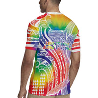 Aloha Pride Rainbow Tie Dye Rugby Jersey Humpback Whale - Love is Love
