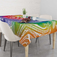 Aloha Pride Rainbow Tie Dye Tablecloth Humpback Whale - Love is Love