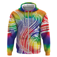 Aloha Pride Rainbow Tie Dye Zip Hoodie Humpback Whale - Love is Love LT7 Zip Hoodie Colorful - Polynesian Pride