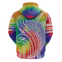 Aloha Pride Rainbow Tie Dye Zip Hoodie Humpback Whale - Love is Love LT7 - Polynesian Pride