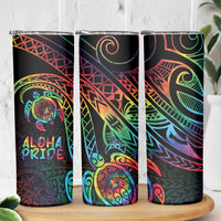 Hawaii Pride Skinny Tumbler Rainbow Swirls