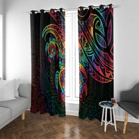 Hawaii Pride Window Curtain Rainbow Swirls
