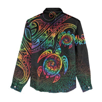 Hawaii Pride Women Casual Shirt Rainbow Swirls