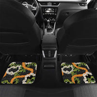 Aloha Festive Hawaii Car Mats Mokihana - Maile and Ilima on Black - Polynesian Pride