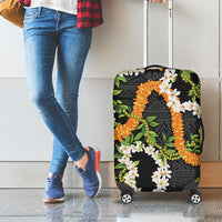 Aloha Festive Hawaii Luggage Cover Mokihana - Maile and Ilima on Black - Polynesian Pride