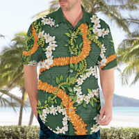 Aloha Festive Hawaii Hawaiian Shirt Mokihana - Maile and Ilima on Forest Green - Polynesian Pride