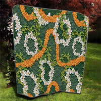 Aloha Festive Hawaii Quilt Mokihana - Maile and Ilima on Forest Green - Polynesian Pride