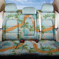 Aloha Festive Hawaii Back Car Seat Cover Mokihana - Maile and Ilima on Turquoise - Polynesian Pride