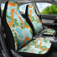Aloha Festive Hawaii Car Seat Cover Mokihana - Maile and Ilima on Turquoise - Polynesian Pride