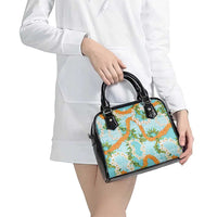Aloha Festive Hawaii Shoulder Handbag Mokihana - Maile and Ilima on Turquoise - Polynesian Pride