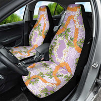 Aloha Festive Hawaii Car Seat Cover Mokihana - Maile and Ilima on Lilac - Polynesian Pride