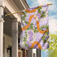 Aloha Festive Hawaii Garden Flag Mokihana - Maile and Ilima on Lilac - Polynesian Pride
