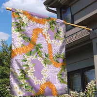Aloha Festive Hawaii Garden Flag Mokihana - Maile and Ilima on Lilac - Polynesian Pride