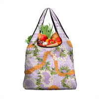 Aloha Festive Hawaii Grocery Bag Mokihana - Maile and Ilima on Lilac - Polynesian Pride