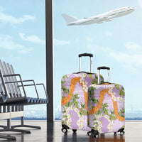 Aloha Festive Hawaii Luggage Cover Mokihana - Maile and Ilima on Lilac - Polynesian Pride