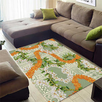 Aloha Festive Hawaii Area Rug Mokihana - Maile Leis in Muted Summer - Polynesian Pride