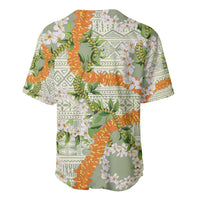 Aloha Festive Hawaii Baseball Jersey Mokihana - Maile Leis in Muted Summer - Polynesian Pride