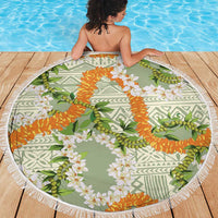 Aloha Festive Hawaii Beach Blanket Mokihana - Maile Leis in Muted Summer LT7 - Polynesian Pride